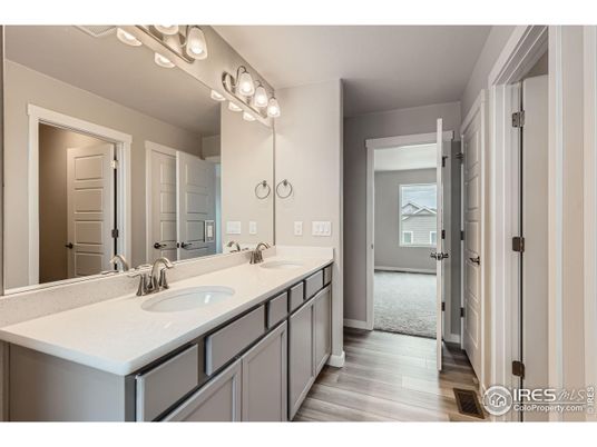 Bathroom, Dual Sink Vanities, Interior, Wood Texture Flooring