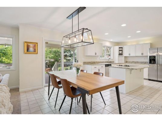 Dining room, Interior, Kitchen, Pendant Lights, Recessed Lighting, Stainless Steel Appliances