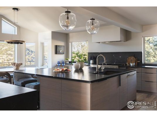 Interior, Kitchen, Pendant Lights, Wood Texture Flooring
