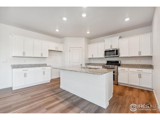 Interior, Kitchen, Recessed Lighting, Wood Texture Flooring