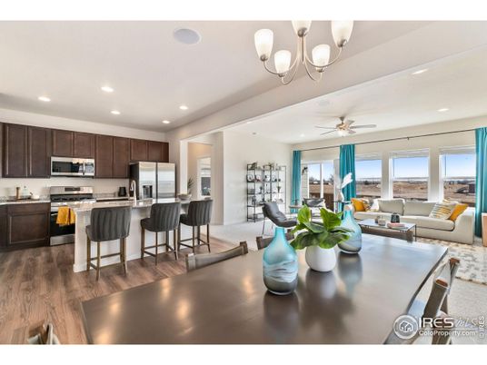 Interior, Kitchen, Living room, Recessed Lighting, Stainless Steel Appliances, Wood Texture Flooring