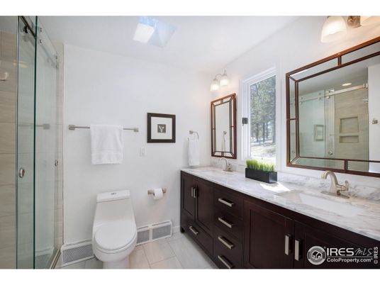 Bathroom, Dual Sink Vanities, Glass Shower, Interior