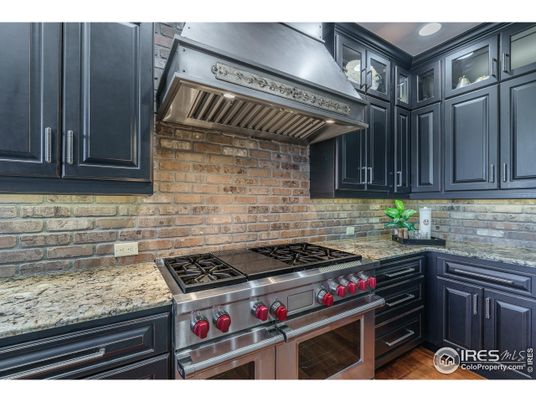Interior, Kitchen, Stainless Steel Appliances, Stone Walls, Wood Texture Flooring