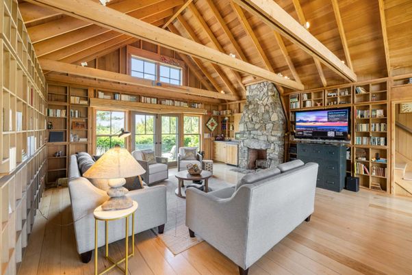 Fireplace, Interior, Living room, Stone Walls, Wooden Beams, Wooden Ceilings, Wood Texture Flooring, Wooden Walls