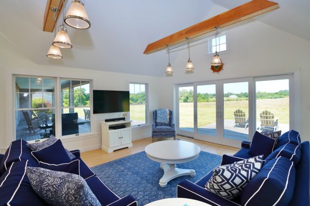 Interior, Living room, Pendant Lights, Wood Texture Flooring