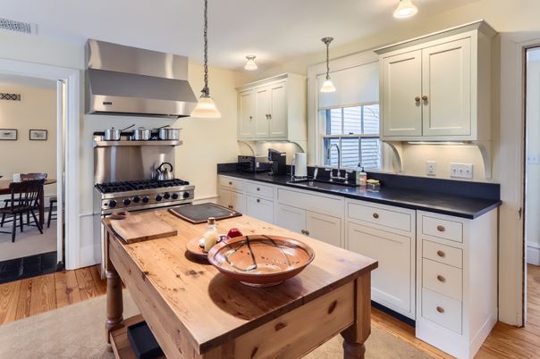 Interior, Kitchen, Pendant Lights, Stainless Steel Appliances, Wood Texture Flooring