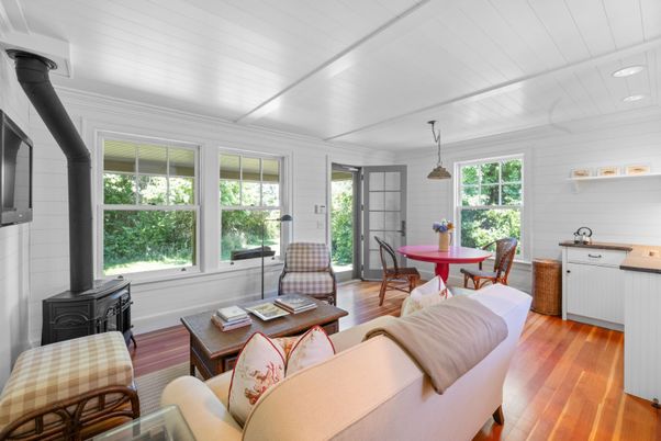 Dining room, Fireplace, Interior, Living room, Pendant Lights, Wood Texture Flooring
