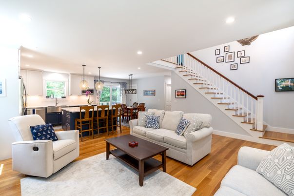 Dining room, Interior, Kitchen, Living room, Pendant Lights, Recessed Lighting, Wood Texture Flooring