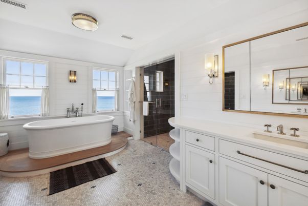 Bathroom, Dual Sink Vanities, Free Standing Baths, Glass Shower, Interior