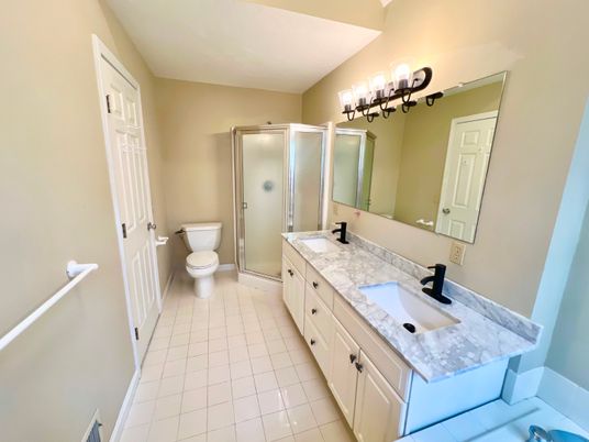 Bathroom, Dual Sink Vanities, Glass Shower, Interior