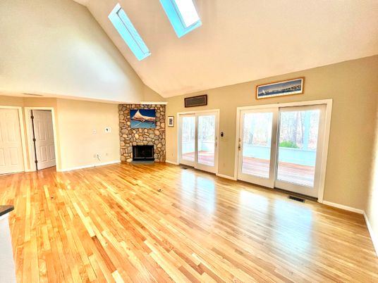 Empty room, Fireplace, Interior, Wood Texture Flooring