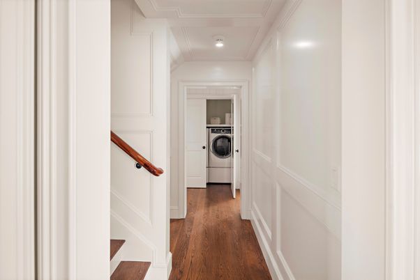 Interior, Recessed Lighting, Utility Closets, Washer, Wood Texture Flooring