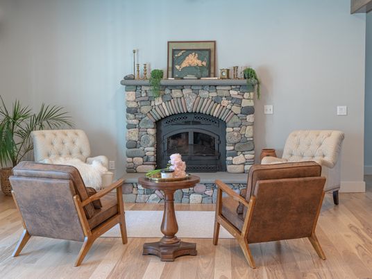 Fireplace, Interior, Living room, Wood Texture Flooring