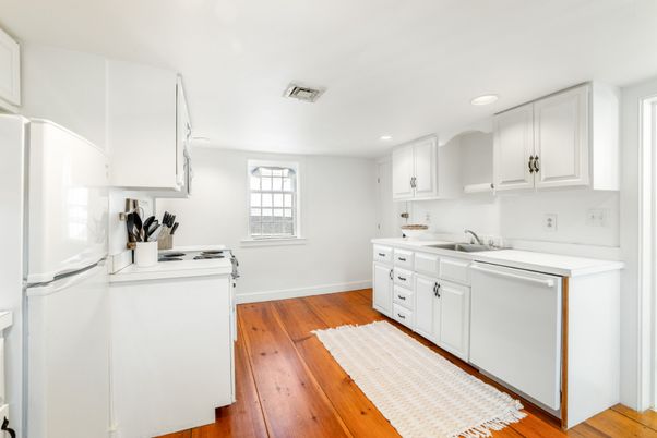 Interior, Kitchen, Recessed Lighting, Wood Texture Flooring