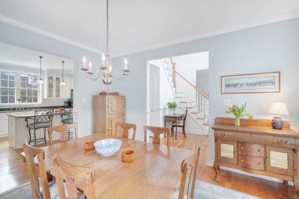 Chandelier, Dining room, Interior, Pendant Lights, Wood Texture Flooring