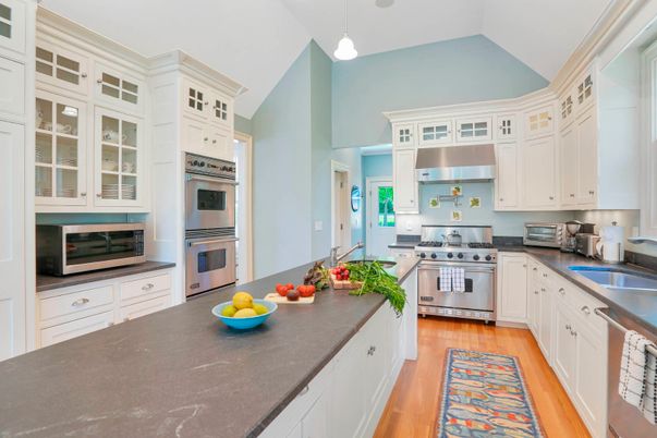 Interior, Kitchen, Pendant Lights, Stainless Steel Appliances, Wood Texture Flooring