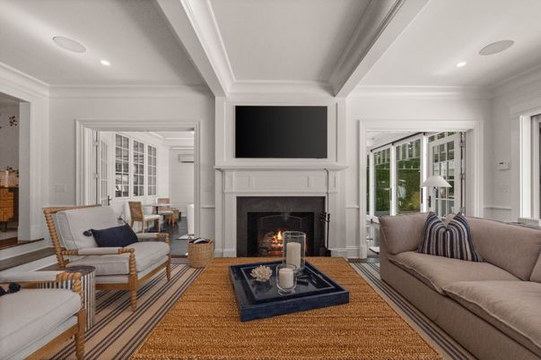 Fireplace, Interior, Living room, Recessed Lighting