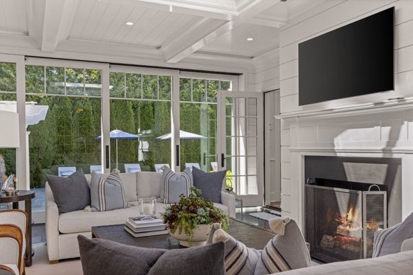 Fireplace, Interior, Living room, Recessed Lighting