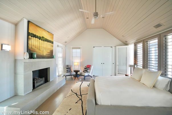 Bedroom, Fireplace, Interior, Wood Texture Flooring