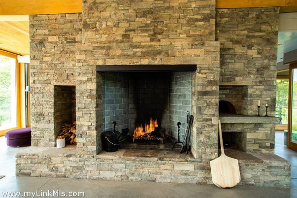 Fireplace, Interior, Stone Walls