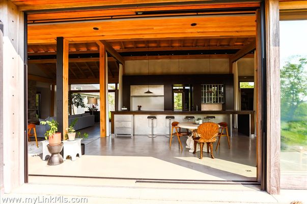 Dining room, Interior, Pendant Lights, Wooden Beams
