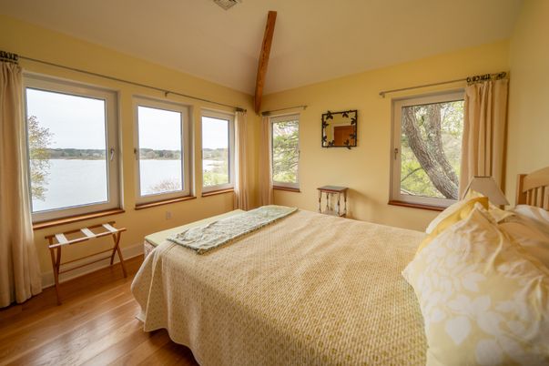 Bedroom, Interior, Water, Wooden Beams, Wood Texture Flooring