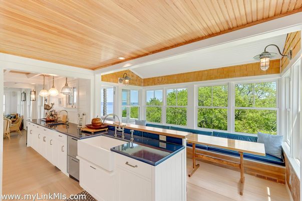 Interior, Kitchen, Pendant Lights, Recessed Lighting, Wooden Ceilings, Wood Texture Flooring