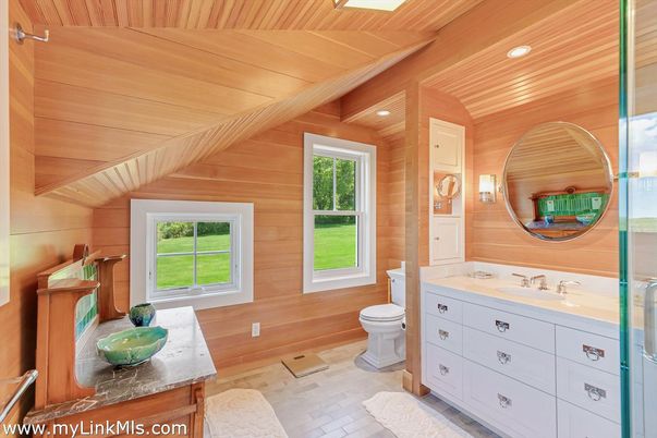 Bathroom, Interior, Recessed Lighting, Wooden Ceilings, Wooden Walls