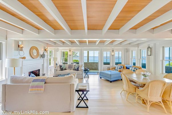 Dining room, Fireplace, Interior, Living room, Pendant Lights, Wooden Ceilings, Wood Texture Flooring