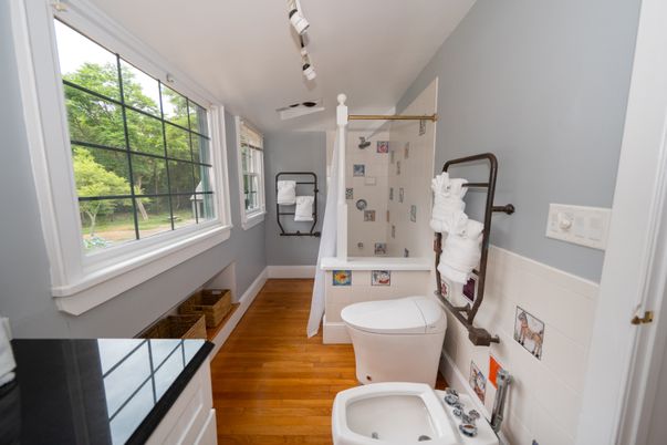 Bathroom, Interior, Wood Texture Flooring