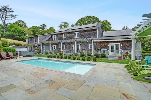 Exterior, Pool, Solar Panels