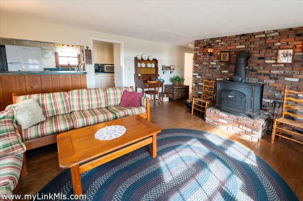 Fireplace, Interior, Living room, Stone Walls, Wood Texture Flooring
