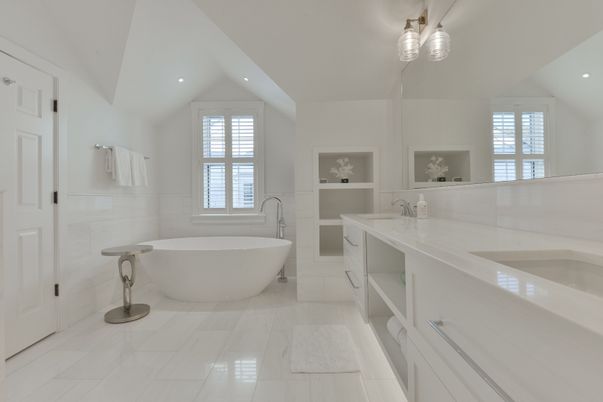 Bathroom, Dual Sink Vanities, Free Standing Baths, Interior, Recessed Lighting