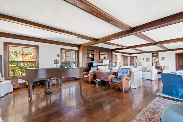 Interior, Living room, Piano, Wooden Beams, Wood Texture Flooring