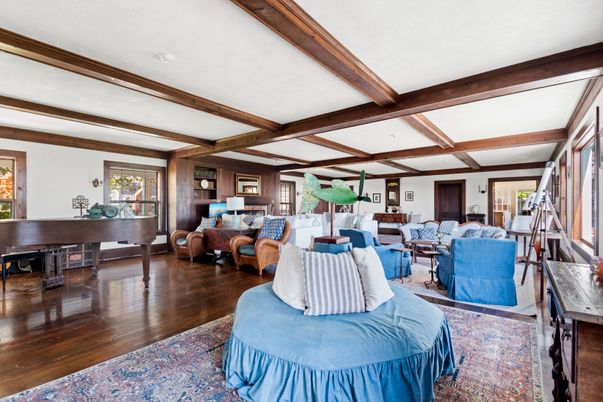 Interior, Living room, Piano, Wooden Beams, Wood Texture Flooring