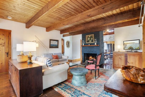 Fireplace, Interior, Living room, Wooden Beams, Wooden Ceilings, Wood Texture Flooring