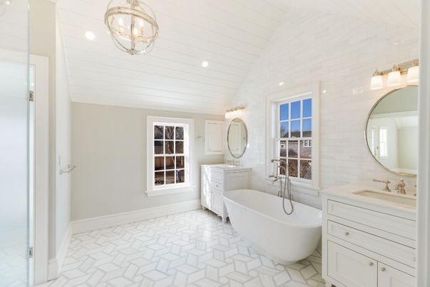 Bathroom, Dual Sink Vanities, Free Standing Baths, Interior, Recessed Lighting