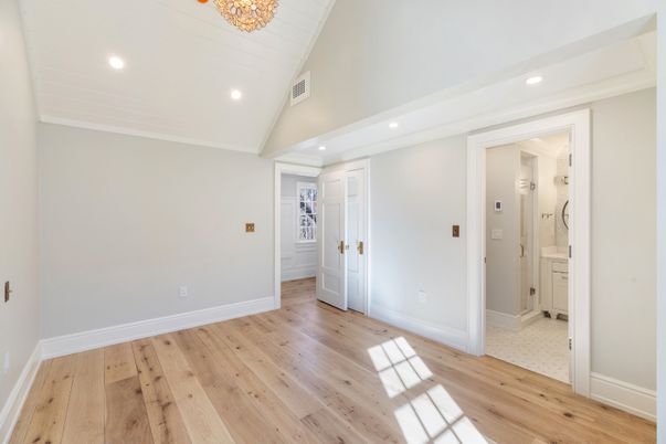 Bathroom, Empty room, Interior, Recessed Lighting, Wood Texture Flooring