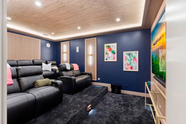 Home Theatre Room, Interior, Projection Screen, Recessed Lighting, Theatre Room