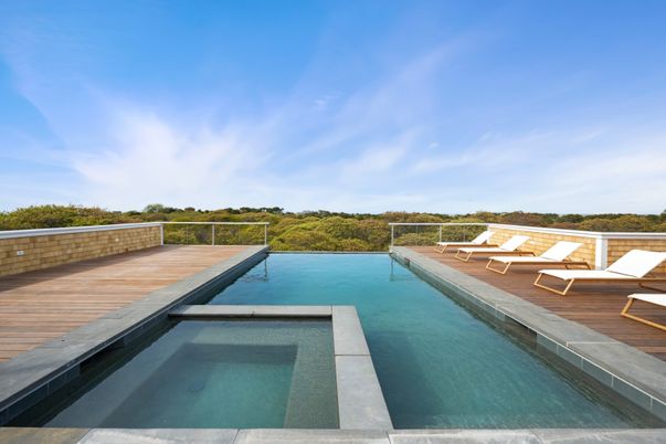 Exterior, Pool, Wood Texture Flooring