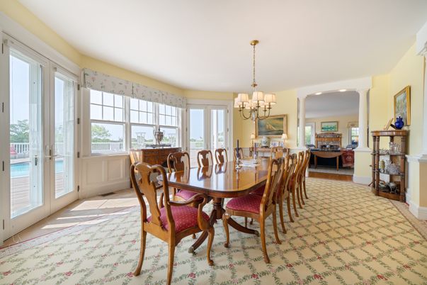 Chandelier, Dining room, Interior, Recessed Lighting