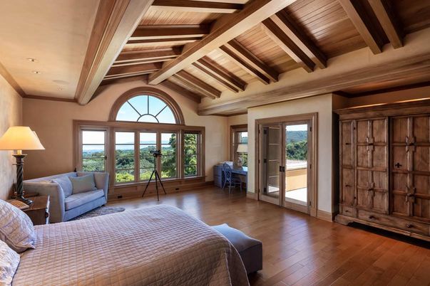 Bedroom, Interior, Recessed Lighting, Wooden Beams, Wooden Ceilings, Wood Texture Flooring