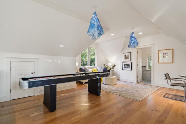 Billiard Table, Game Room, Interior, Recessed Lighting, Wood Texture Flooring