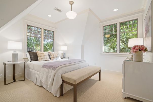 Bedroom, Interior, Pendant Lights, Recessed Lighting