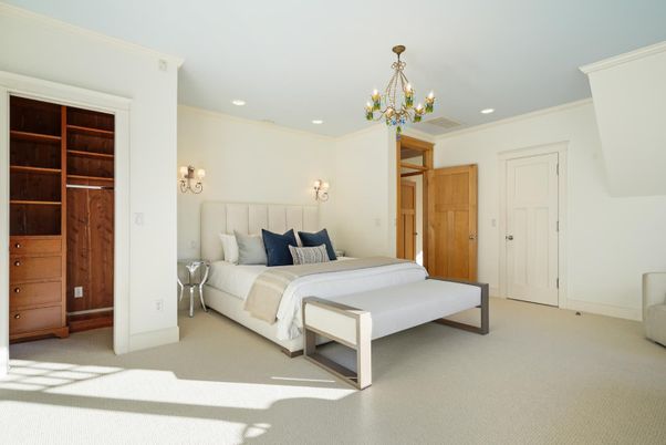 Bedroom, Chandelier, Interior, Recessed Lighting