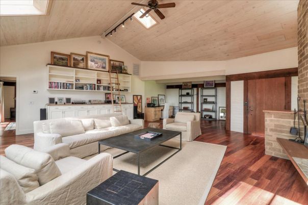 Fireplace, Interior, Living room, Stone Walls, Wooden Ceilings, Wood Texture Flooring
