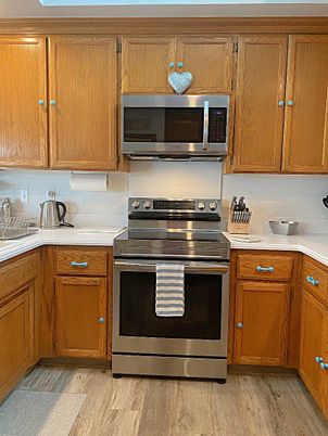 Interior, Kitchen, Stainless Steel Appliances, Wood Texture Flooring