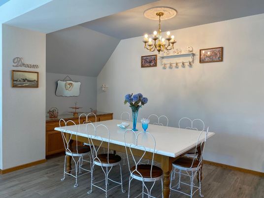 Chandelier, Dining room, Interior, Wood Texture Flooring