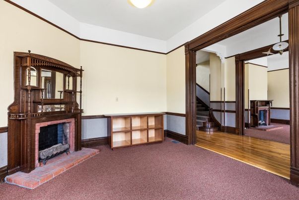 Fireplace, Interior, Pendant Lights, Wood Texture Flooring