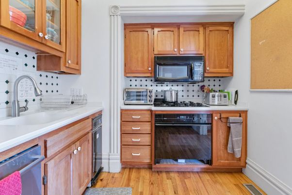 Interior, Kitchen, Stainless Steel Appliances, Wood Texture Flooring
